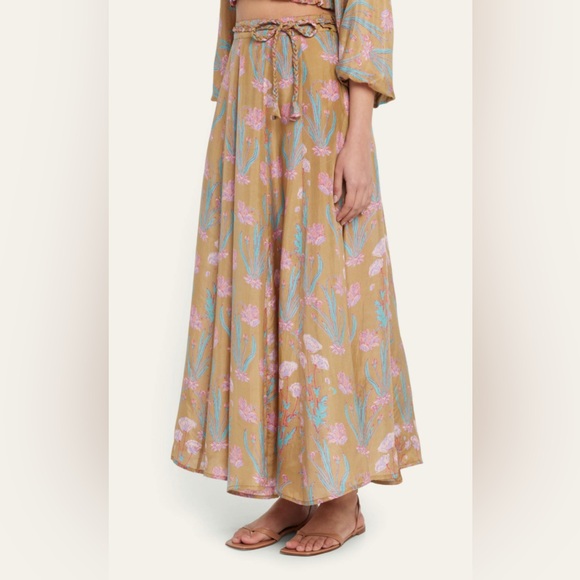 Hannah Artwear Dahlia Drawstring Gathered Silk Maxi skirt - Picture 1 of 8